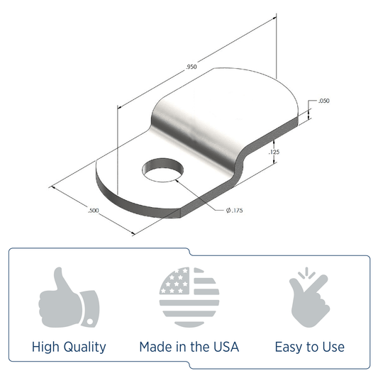 Frameware LLC Offset Clips 1/8" One Hole Offset Clips | Pack of 100