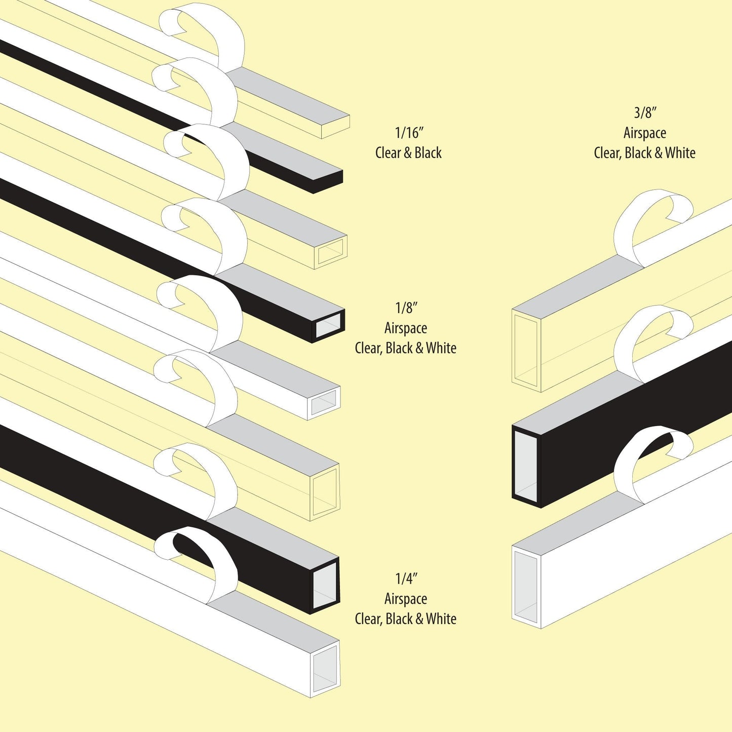Frameware LLC EconoSpace EconoSpace 1/16" (1.2mm) | Clear or Black | Bundle of 100ft.