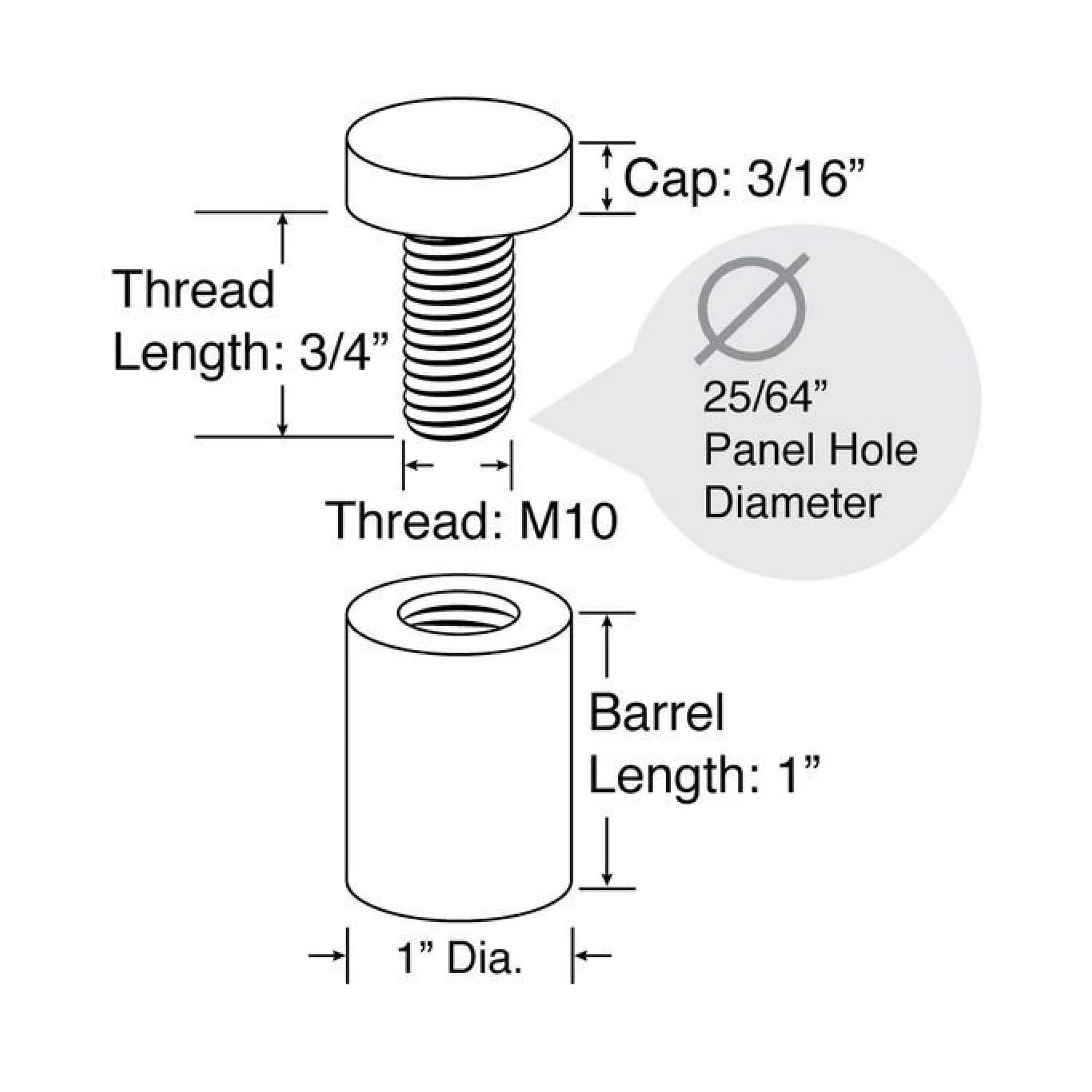 Frameware LLC Eco Lite Standoffs 1" Diameter Eco Lite Standoff