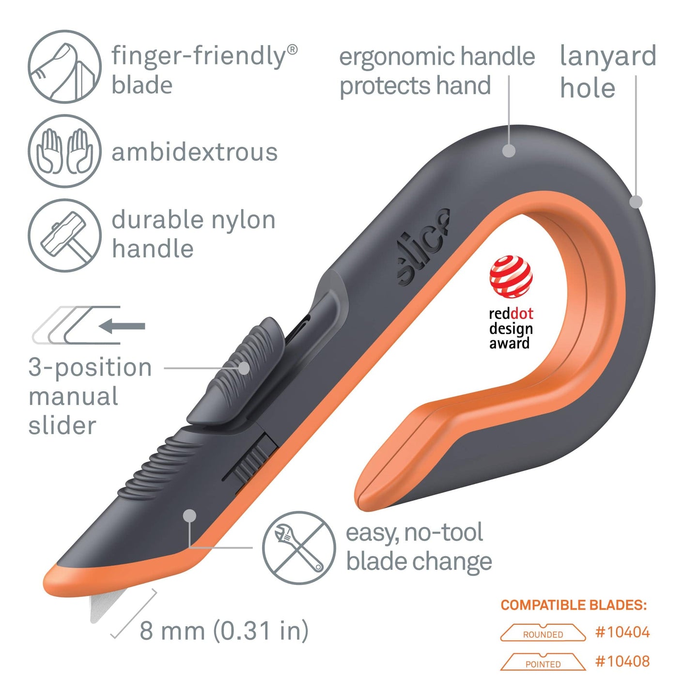 Frameware LLC SLICE Box Cutter | Auto-Retractable or Manual