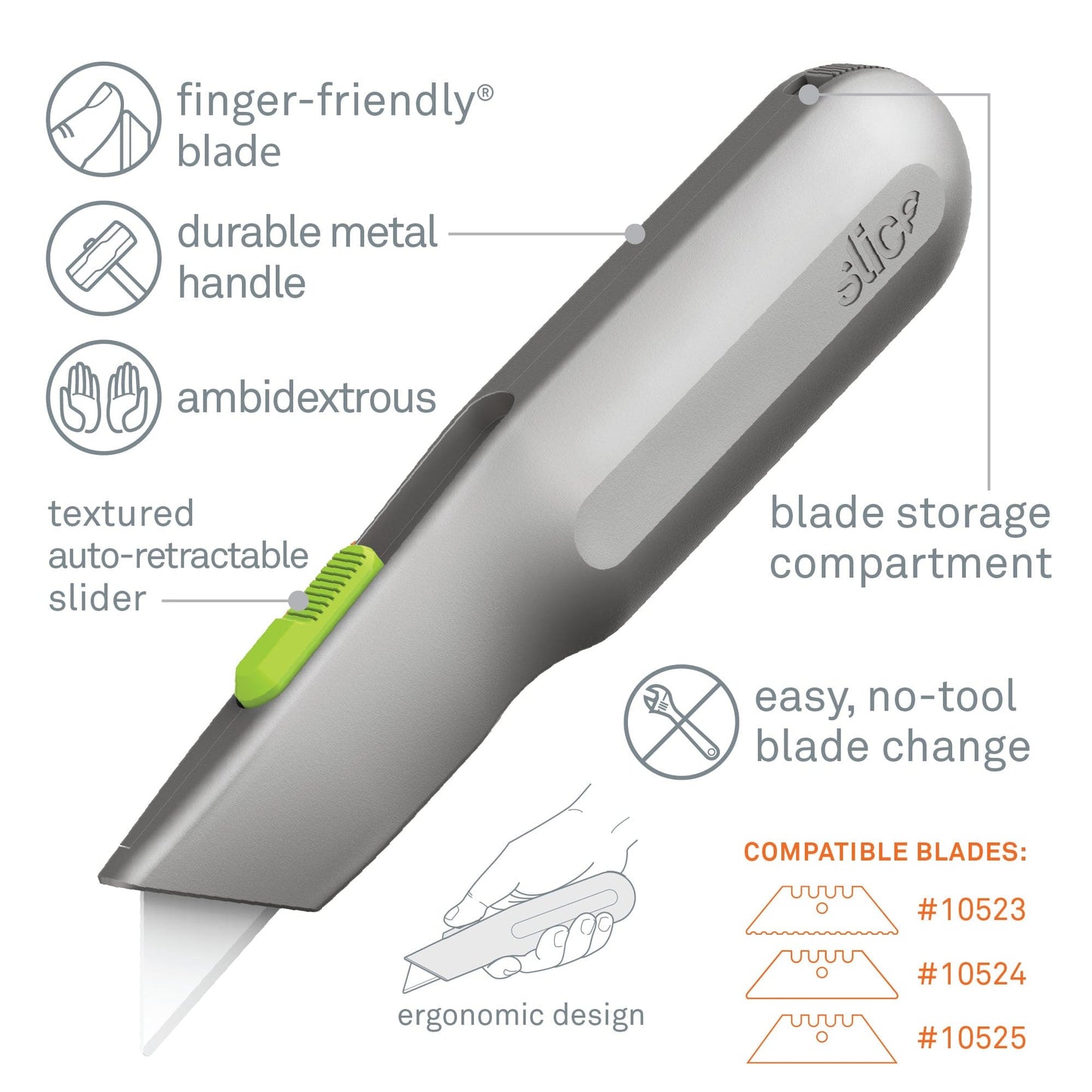 Frameware LLC SLICE Metal-Handle Utility Knives | Auto-Retractable or Manual