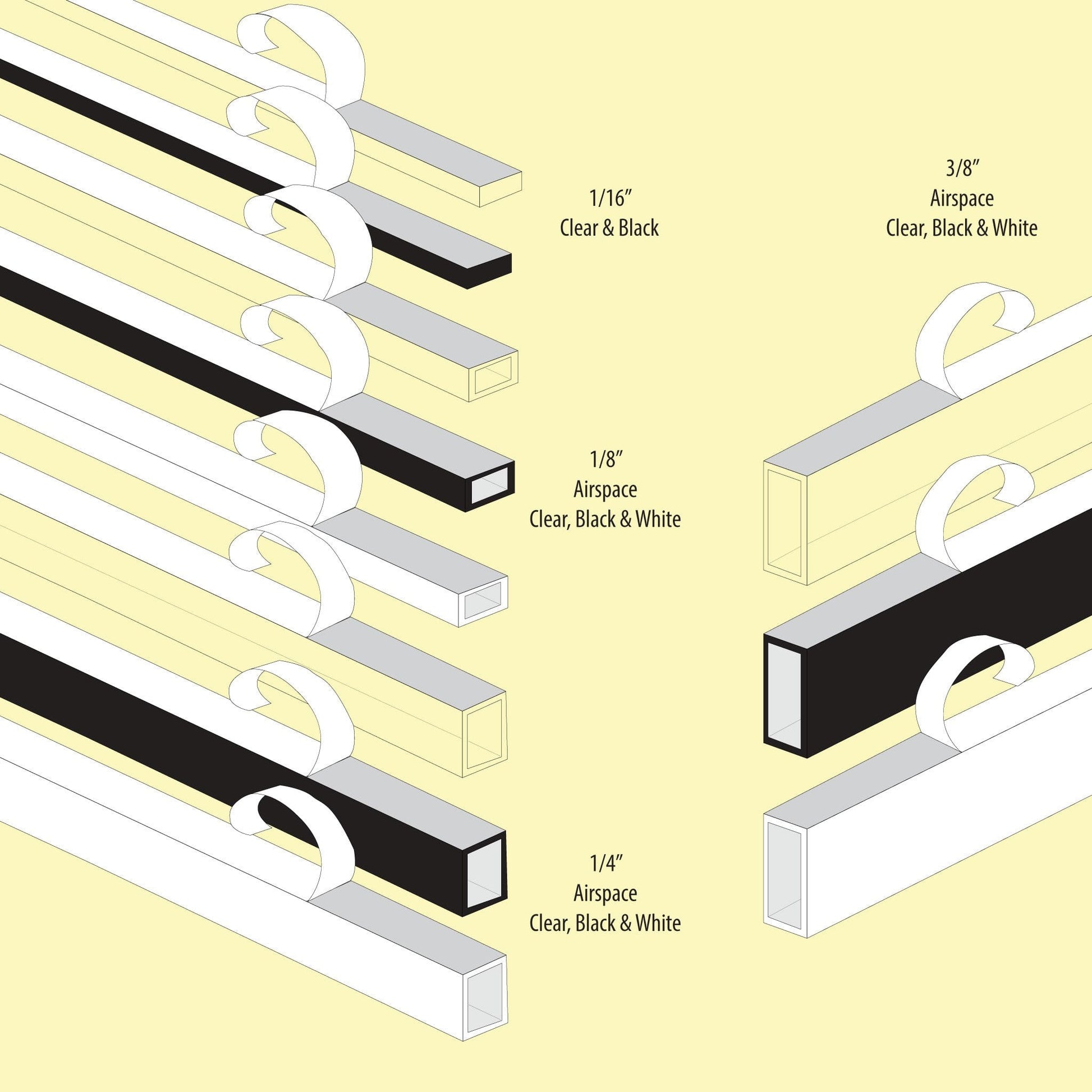 Frameware LLC EconoSpace EconoSpace 1/8" (3.2mm) | Clear, Black or White | Bundle of 100ft.