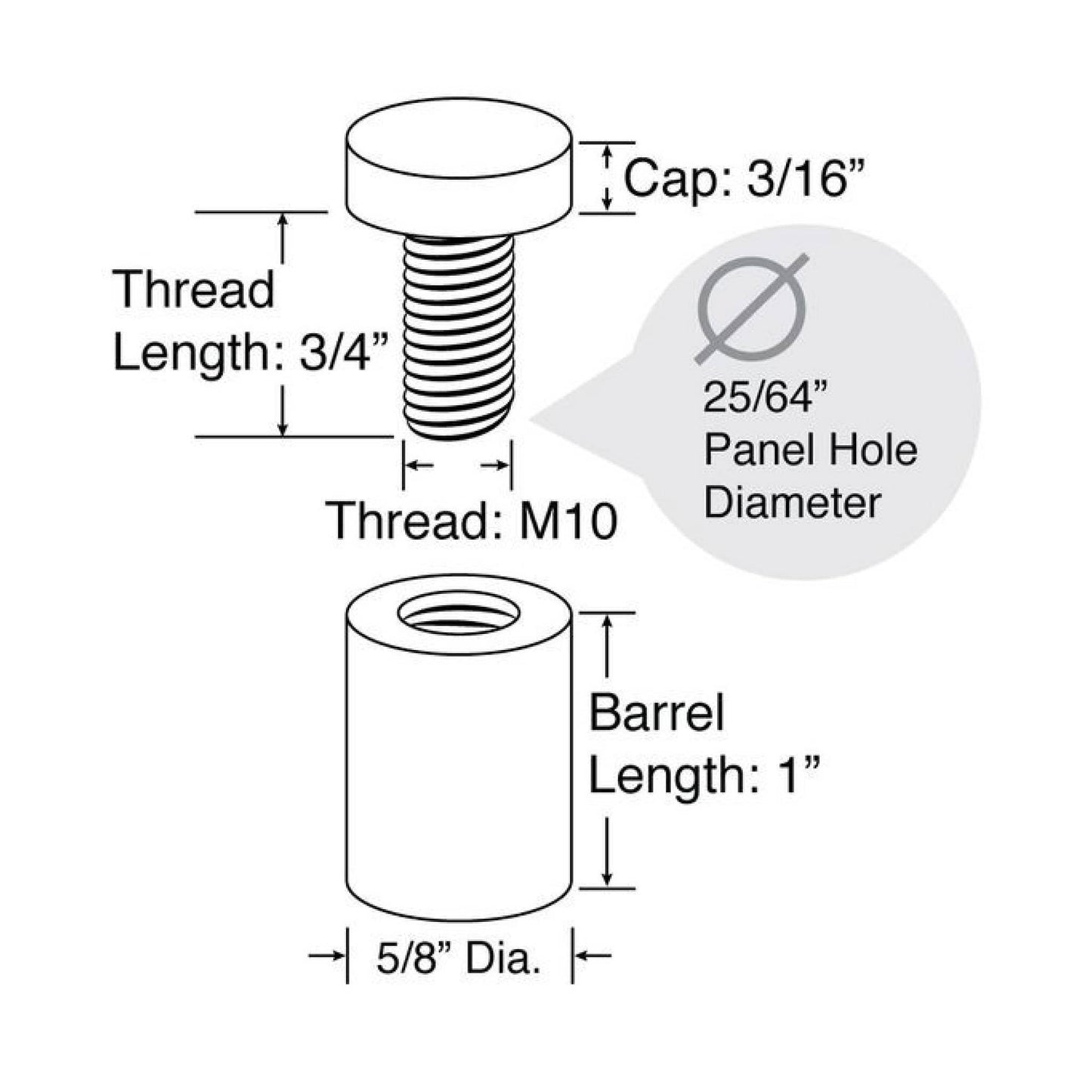 Frameware LLC Eco Lite Standoffs 5/8" Diameter Eco Lite Standoff