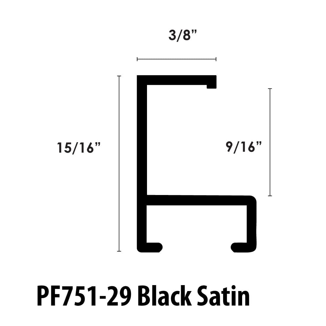 Frameware LLC Aluminum Moulding Aluminum Moulding Chops | Profile 751 | Satin Silver